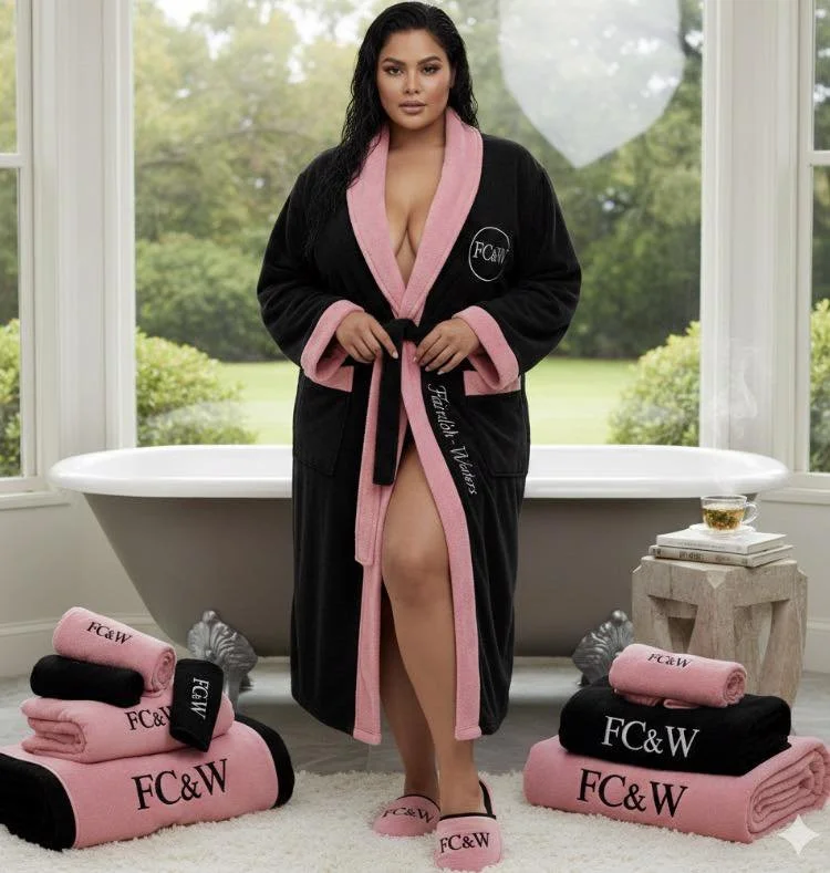 Full Set w/Slippers and Towels (Black Line Winter 2026 - Jet BubbleGum - Black x GumPink Trim)