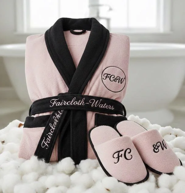 Full Set w/Slippers and Towels (Pink Line Winter 2026 - Piggy Pink with Black Trim)