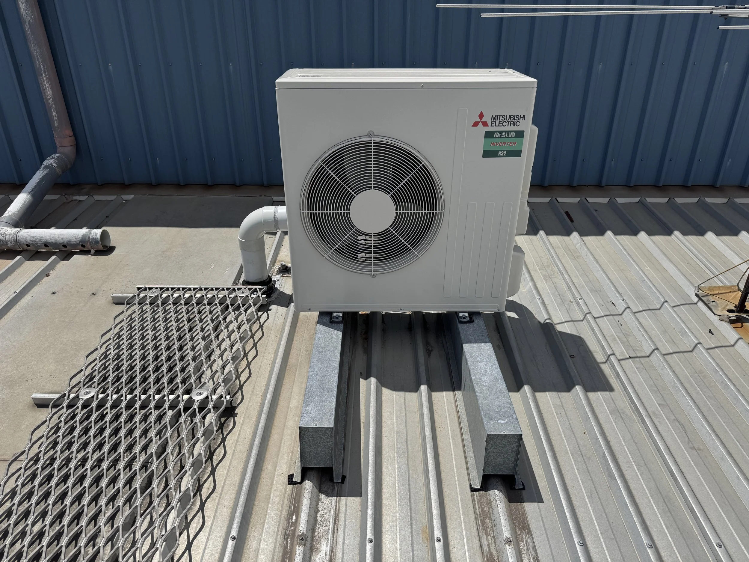 Ducted condenser completed changeover.