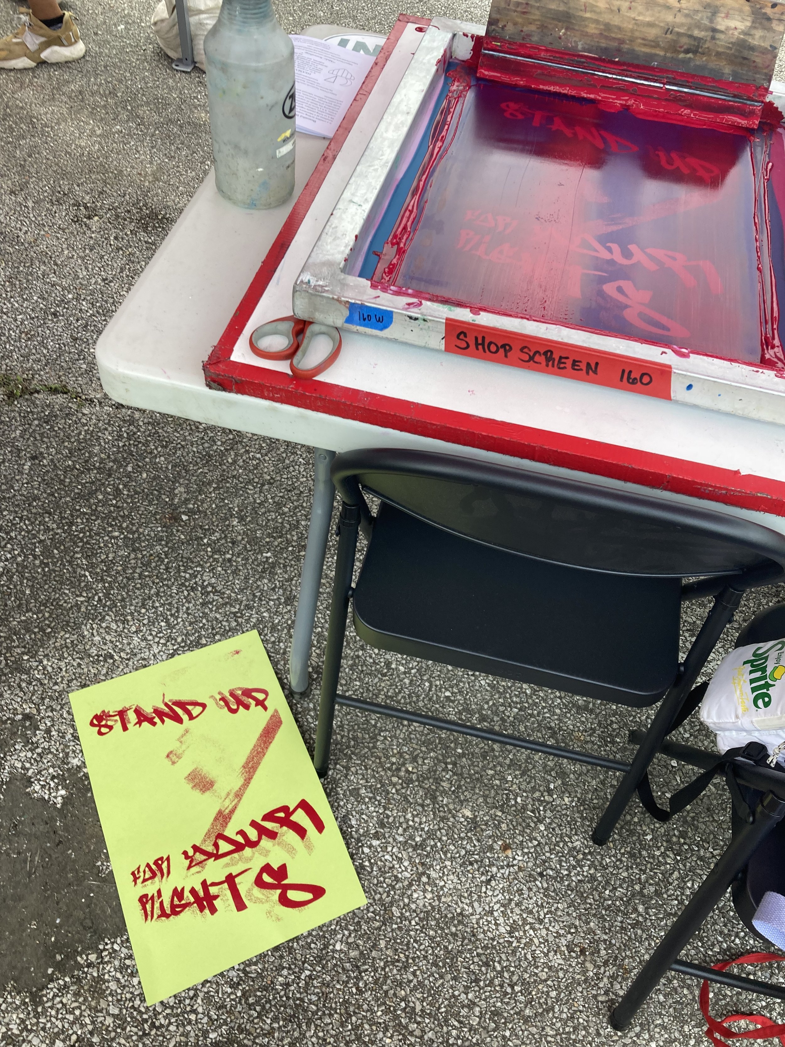 Zygote Press community screenprinting, 2021.