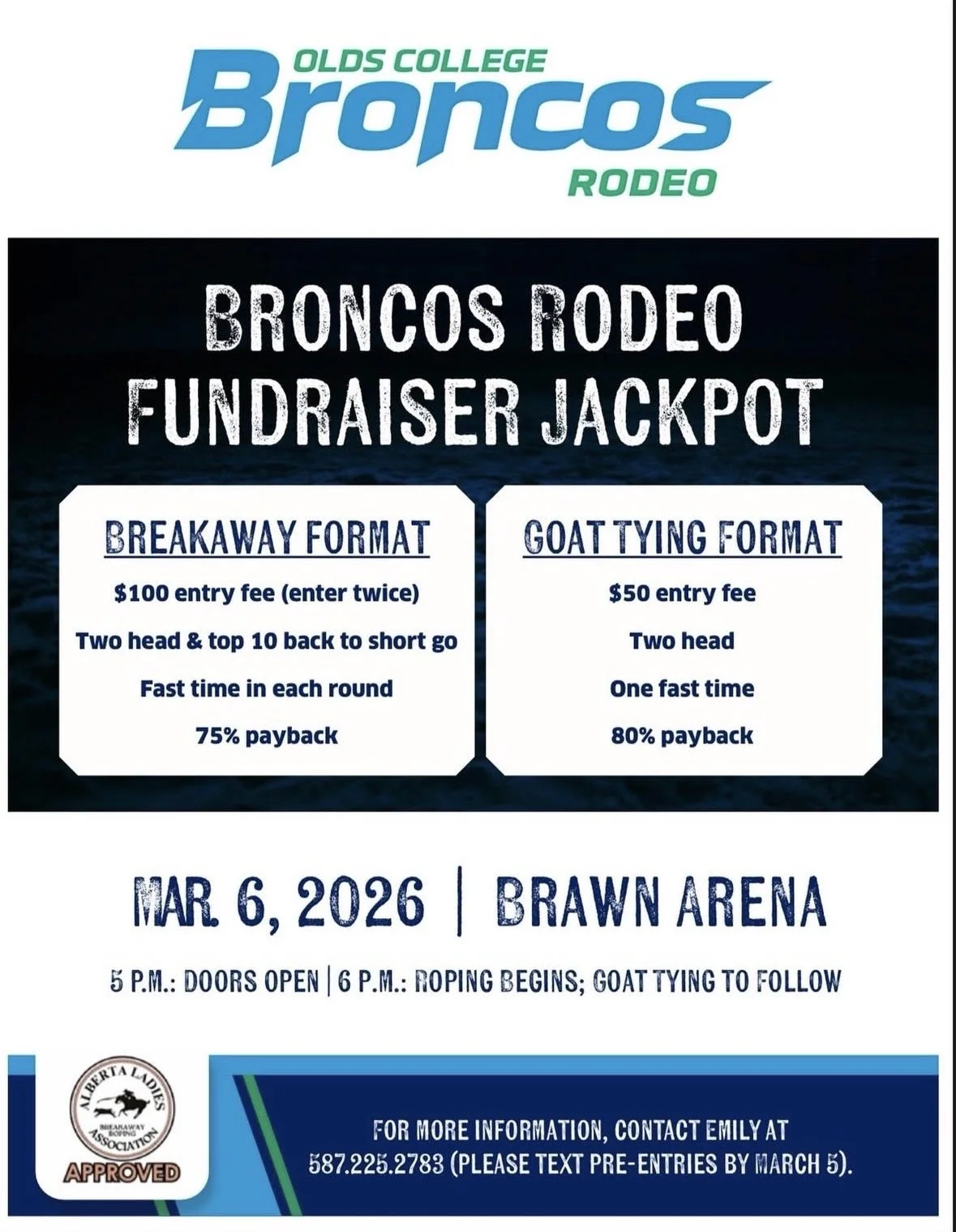 Olds College Broncos Fundraiser jackpot 