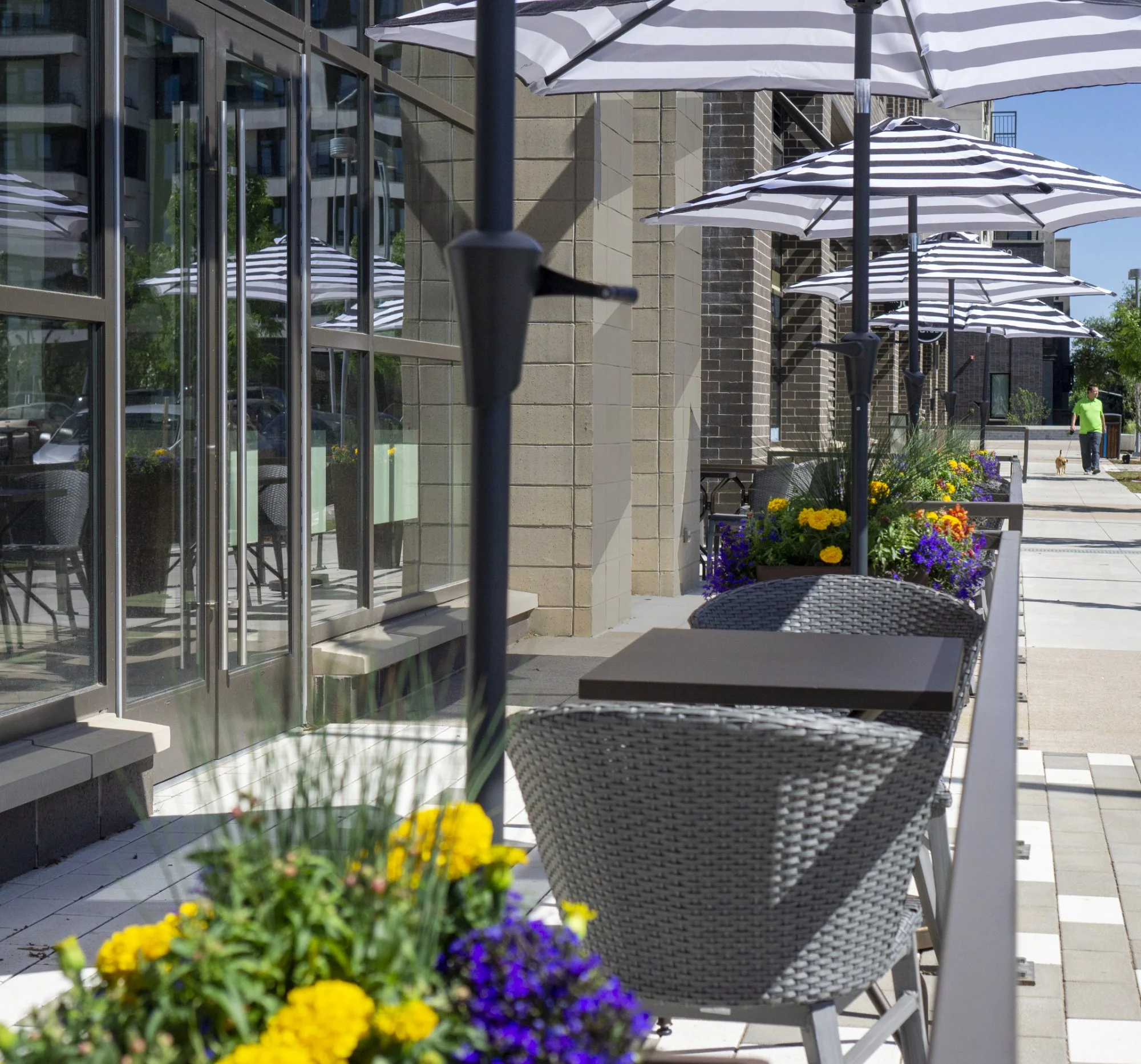 patio with beautiful flowers at 9+CO