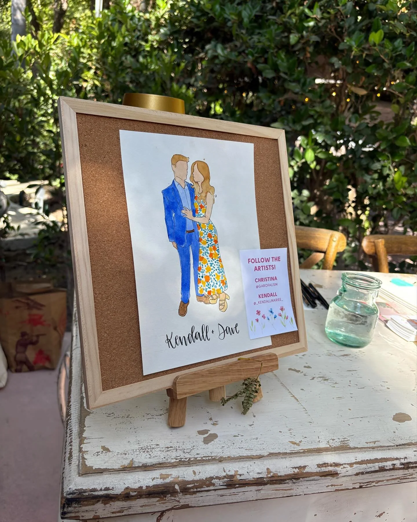 Over the weekend, I had the privilege of being a part of this beautiful couple&lsquo;s special day. @_kendallmariee_  and I had so much fun doing live watercolor paintings of the guests! Thank you to @k_perky and @thedankatz  for the wonderful opport