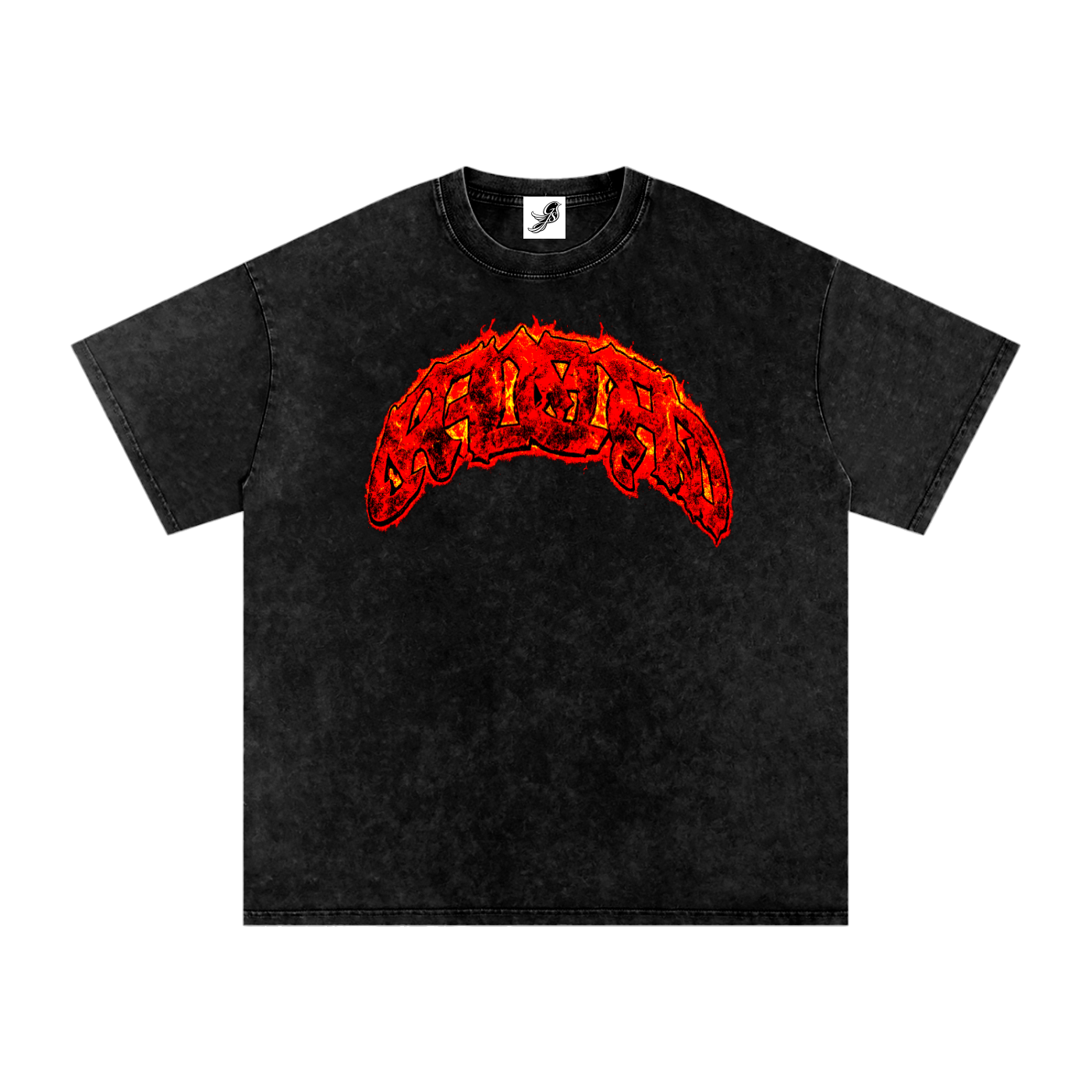 “Magma” Graveyard Snow Washed Oversized Cotton T-Shirt