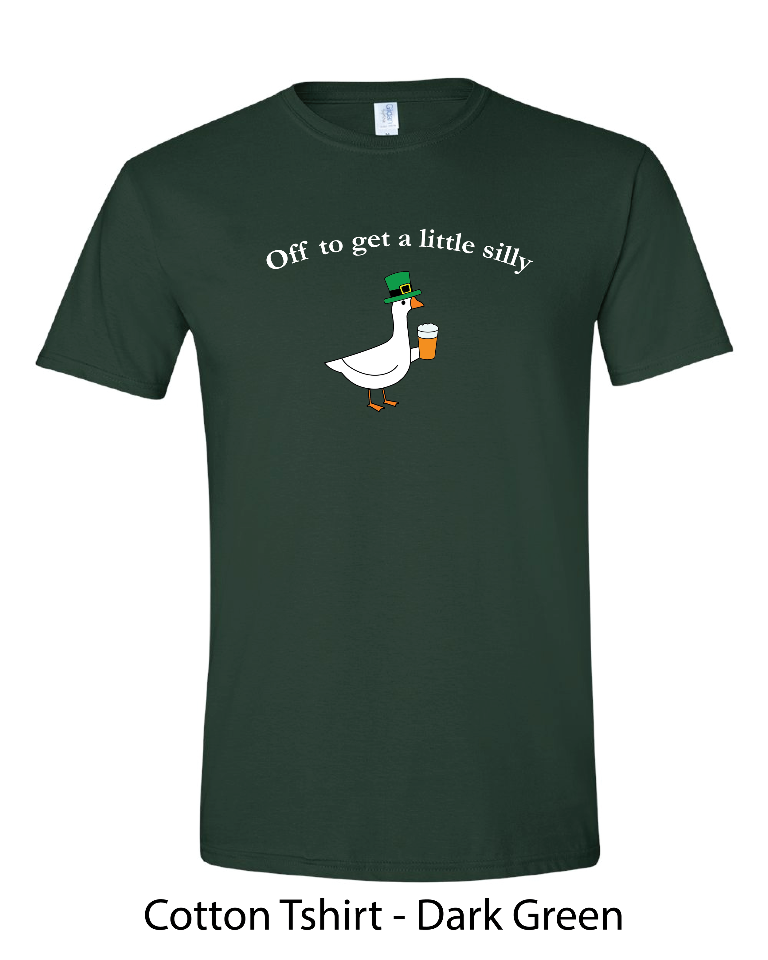 Silly Goose Cotton Tshirt - Drak Green.png