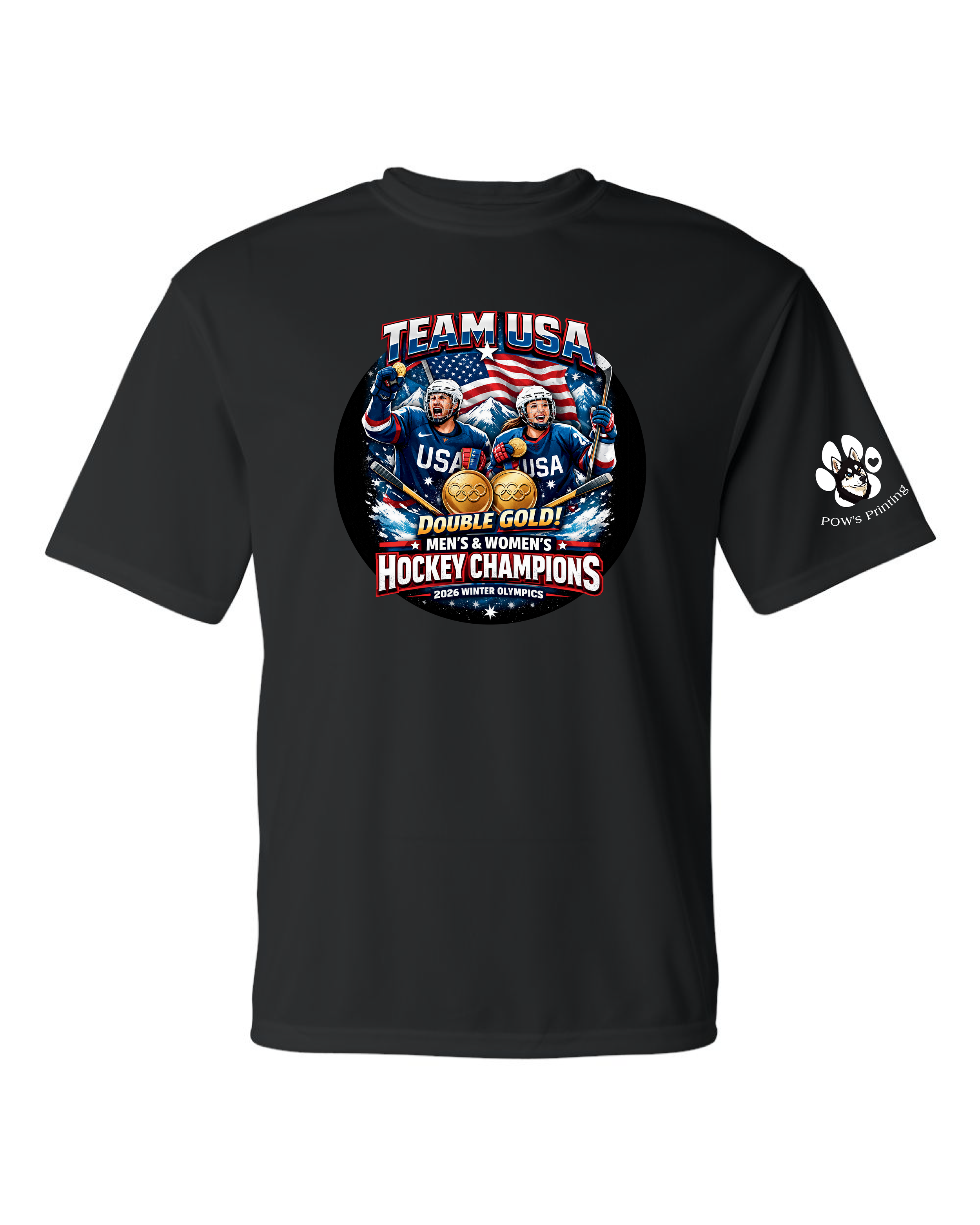 2026 Hockey Gold Winners T-shirt Polyester