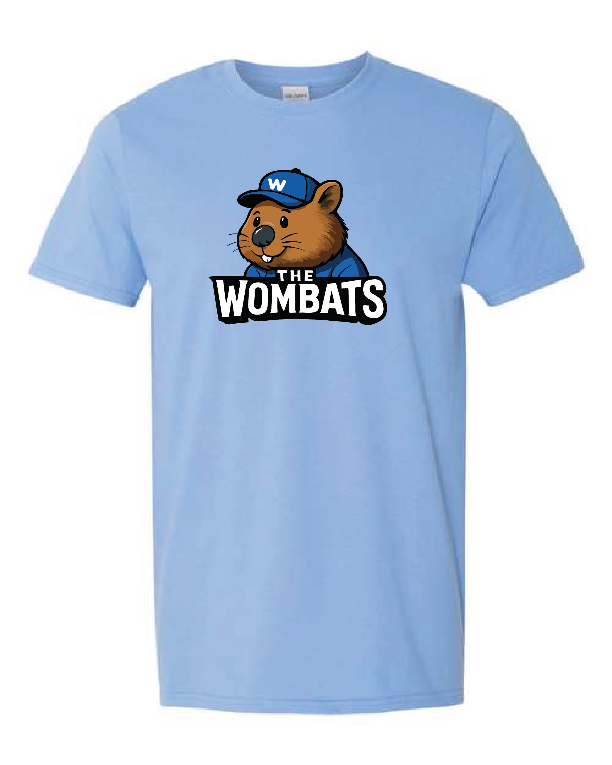 westmont wombats adult tshirt - Carolina Blue.png