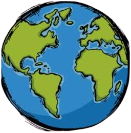 Illustration of the Earth showing continents and oceans