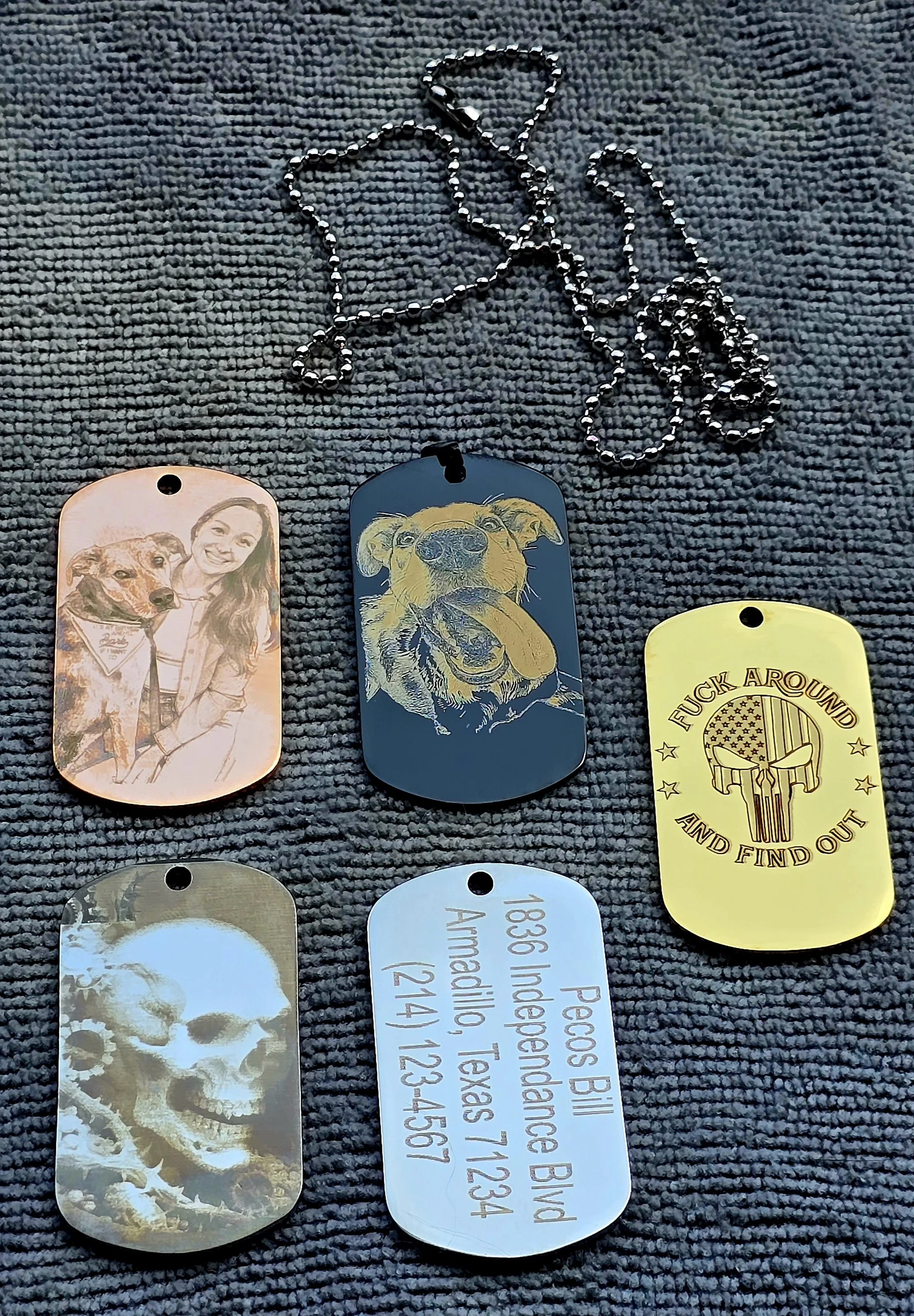 Custom Stainless Steel Engraved Tags