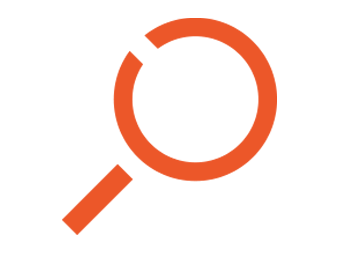 Magnifying glass icon with a circular arrow inside, indicating search or refresh.