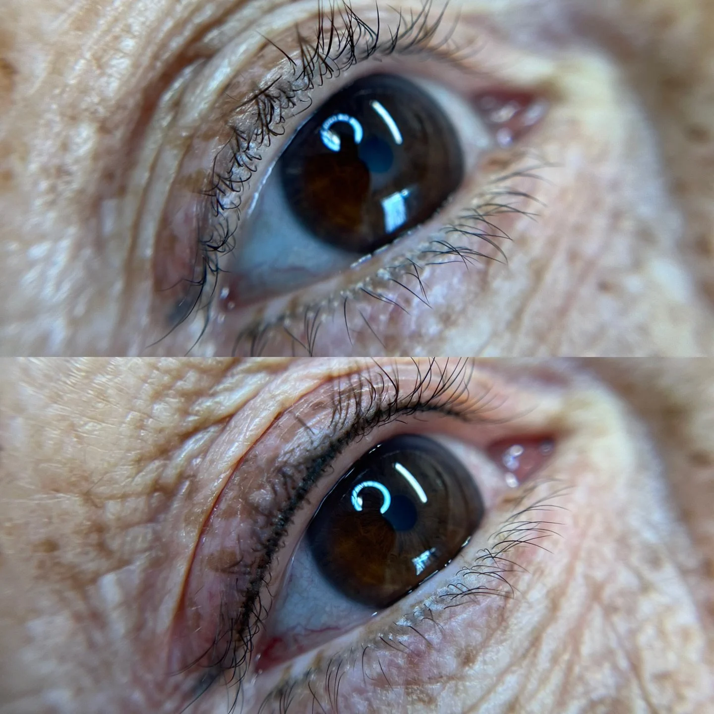 Before &amp; After ✨ Lash Enhancement Tattoo

Sue had old eyeliner from years ago, and we refreshed it with a modern lash enhancement.
Soft pigment is placed directly into the lash line to enhance the eyes without the look of traditional eyeliner.

S
