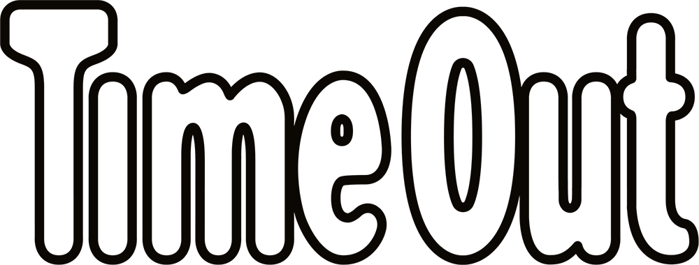 Black background with the word "timeout" written in large, outlined, stylized font.
