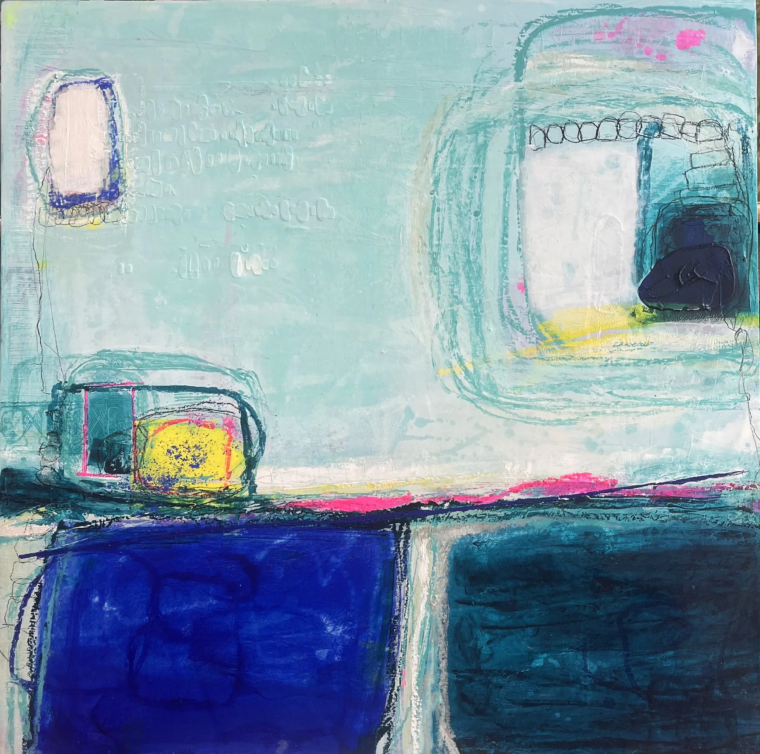 Icing on top, 2026, oil & cold wax on panel - 24x24x0.75"