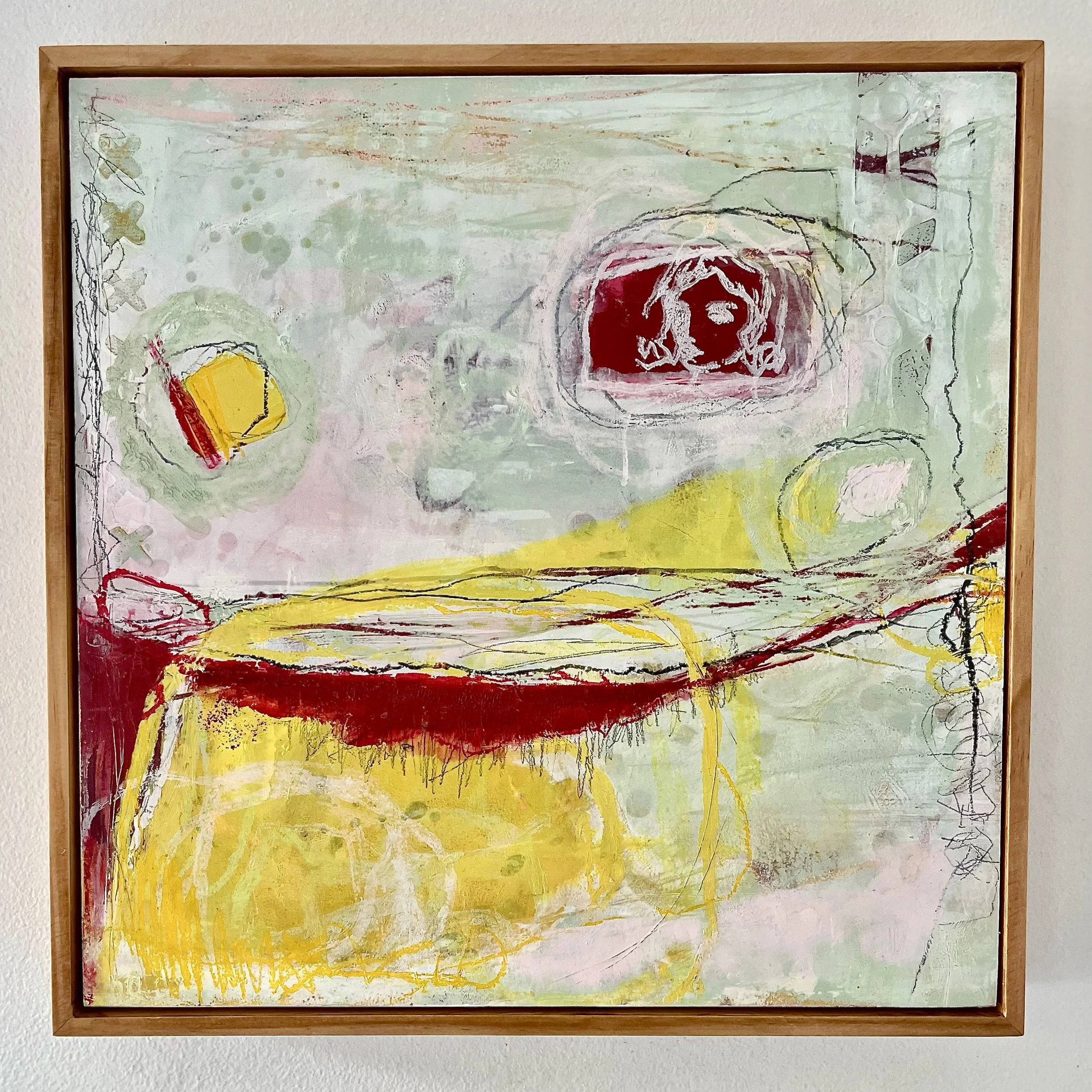 So very far, 2025, oil & cold wax on panel - 12x12x1.5"