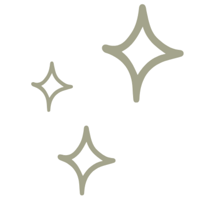Three beige star-shaped sparkles on a black background.