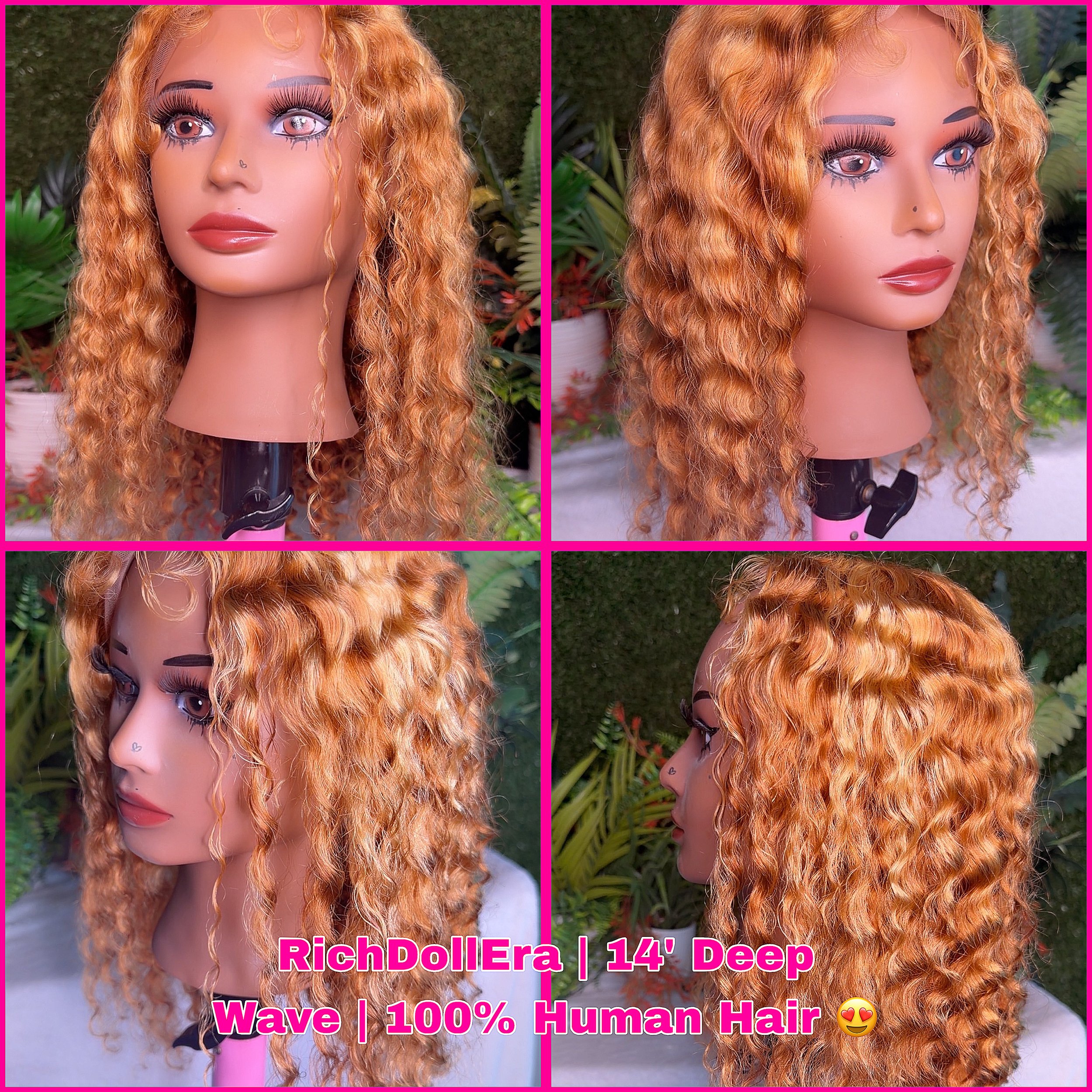14’ Curly Bob | 100% Human Hair | 13x4 Transparent Lace | Pre Bleached