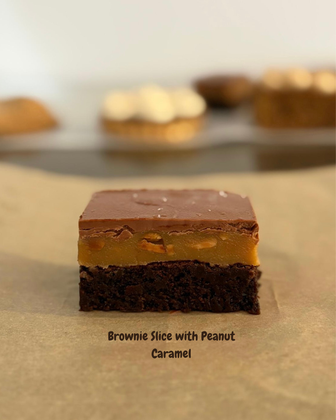 Brownie Slice with Peanut Caramel