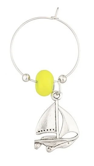 Sailboat - Yellow Wine Charm