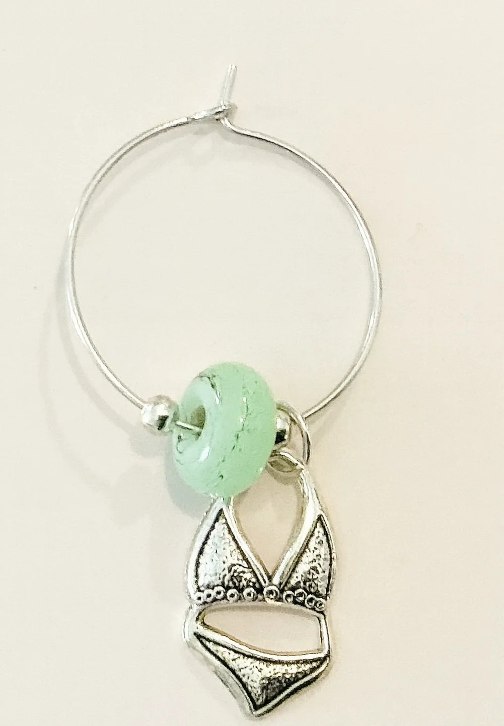 Bikini - Sea Foam Green Wine Charm
