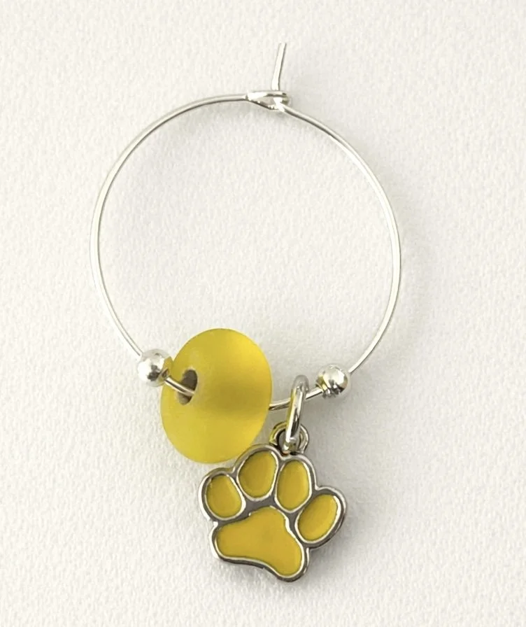 Dog Paw - Yellow Wine Charm