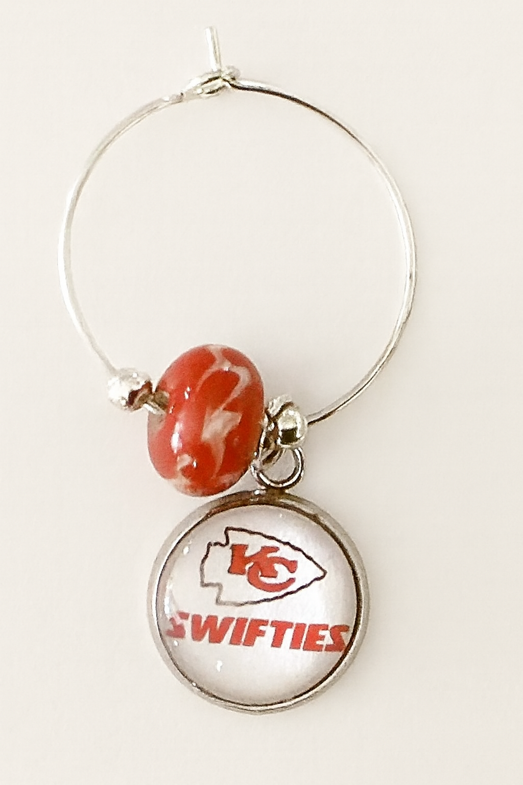 Kansas Chiefs Swifties Wine Charm