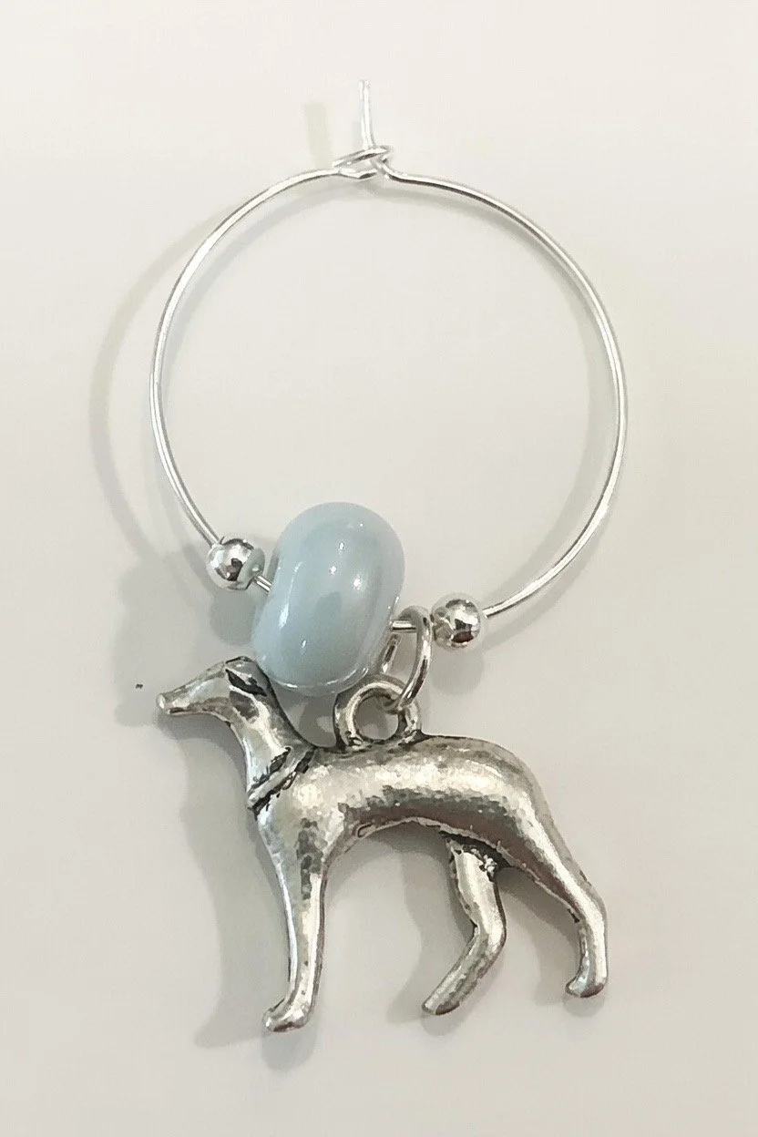 Greyhound Wine Charm