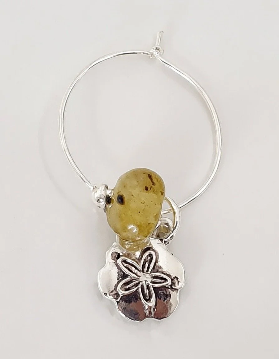 Sand Dollar Wine Charm