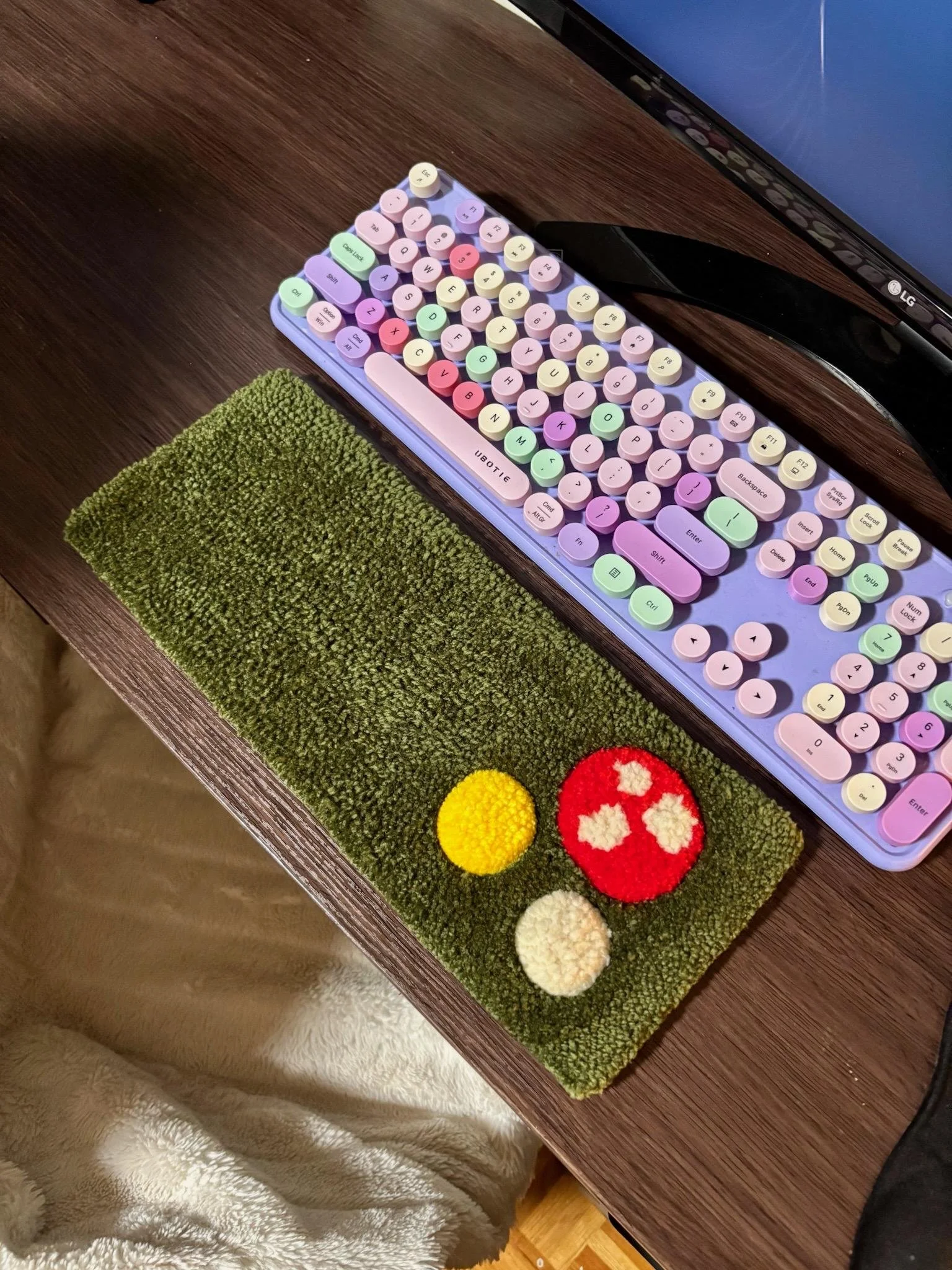 Mushroom Tufted Desk Rugs - Clearance