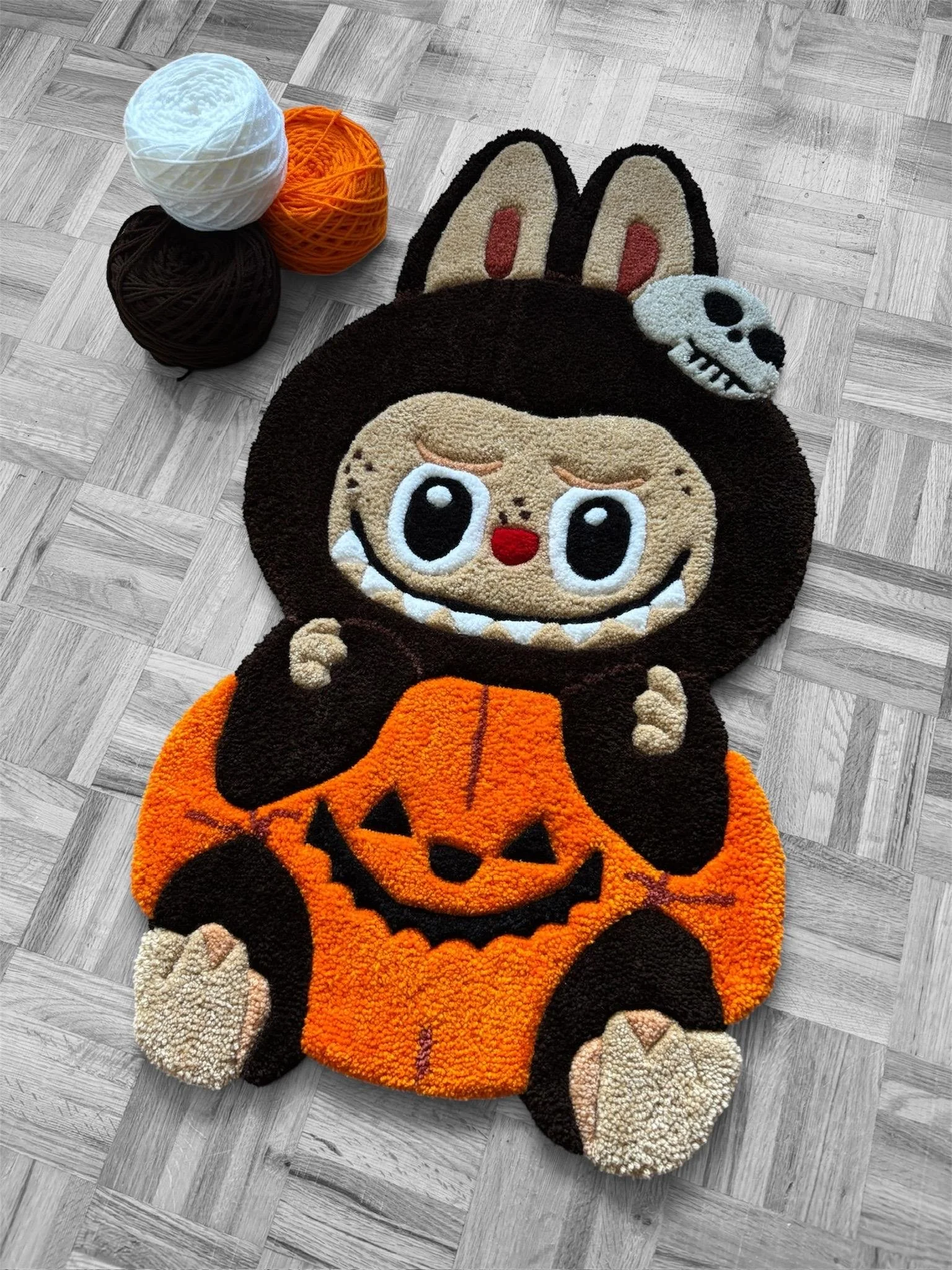 Pumpkin Labubu Rug