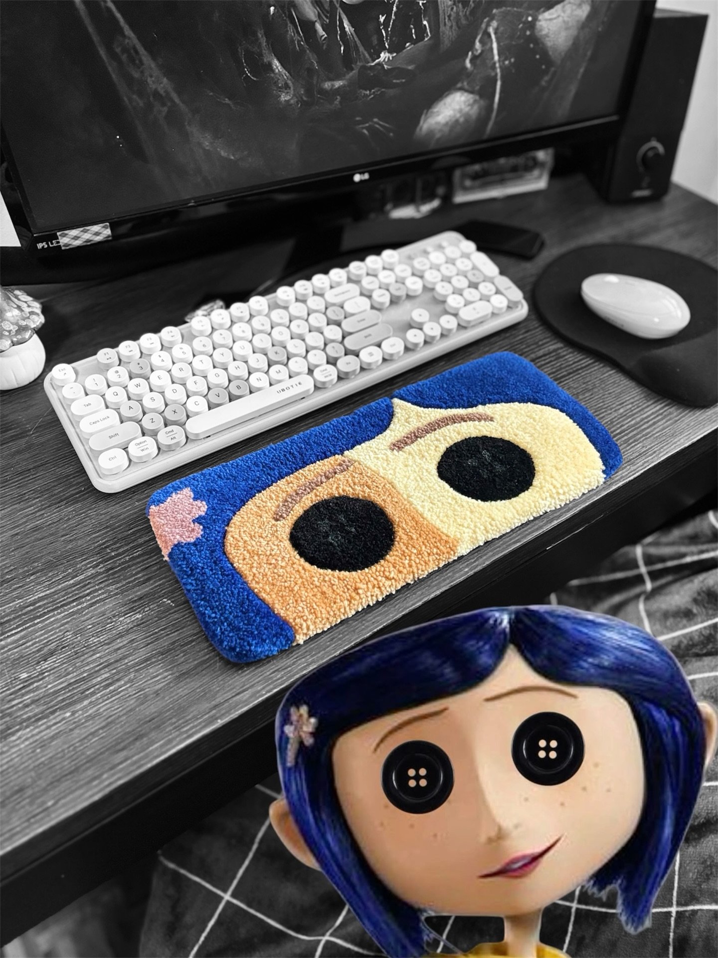 This one&rsquo;s for the Coraline fans! (Like my daughter and I!)

✨Coraline and Other Mother Desk Rugs✨

Fun fact: The Other Mother is a &ldquo;Beldam&rdquo;: an ancient folklore term for a shapeshifting witch. She mimics a &ldquo;beautiful lady&rdq