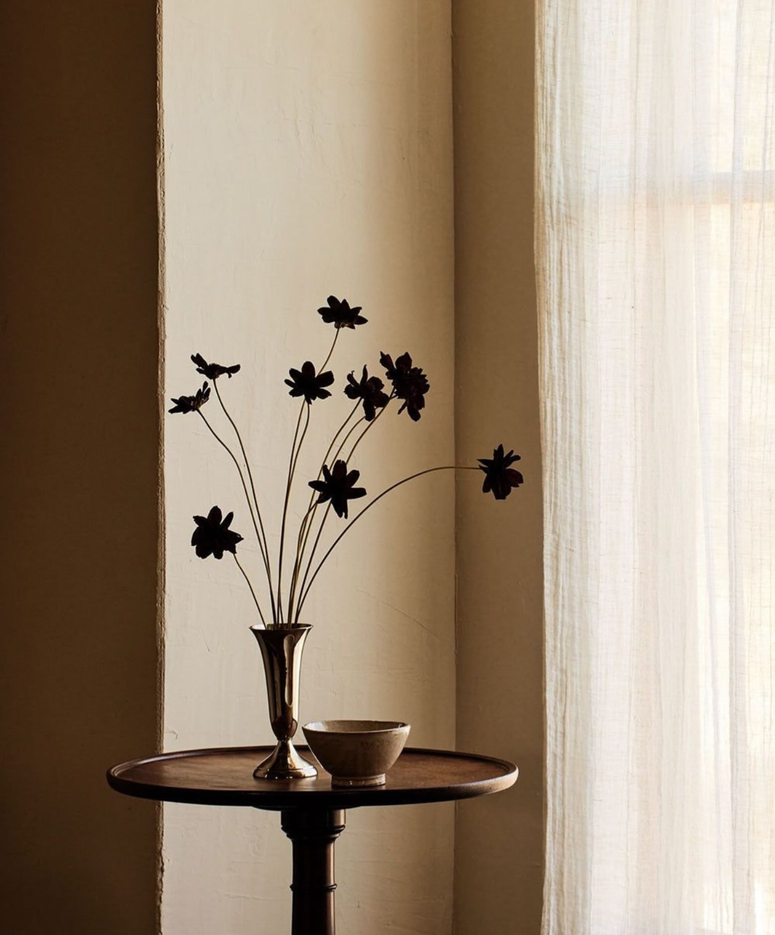 There's nothing like a bit of contrast to catch the eye. Here, dark foliage stands strong against a soft linen and rendered wall backdrop.
.
.
.
.
Source: Pinterest 
#QuietLuxury #DesignDetails #Architecture #InteriorDesign #styling