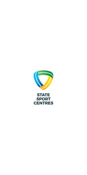 Logo of State Sport Centres with a colorful shield design.