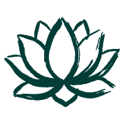 Minimalist illustration of a lotus flower.