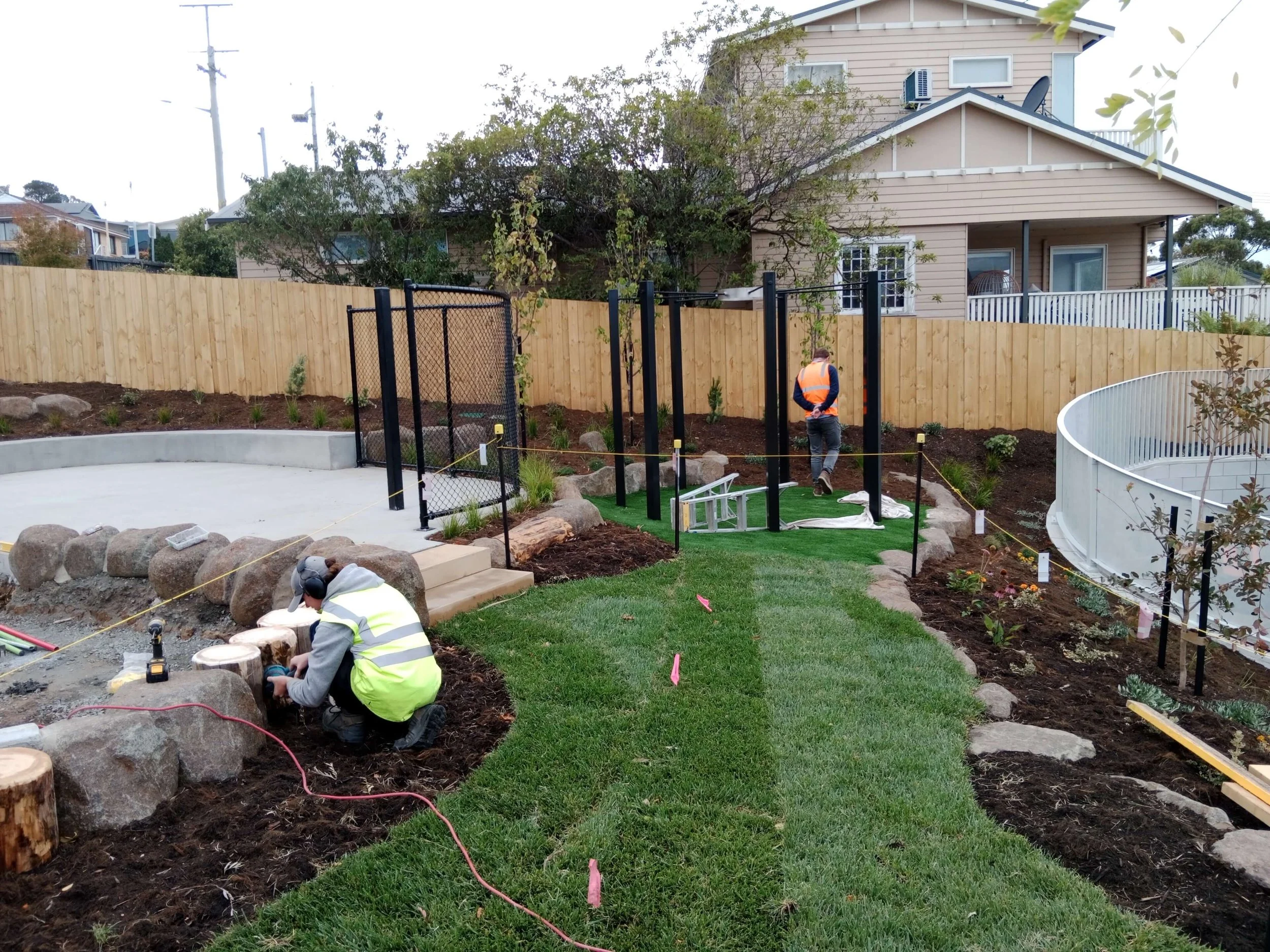 Image depicting the Alma St playground construction which Sugden and Gee Project Managed