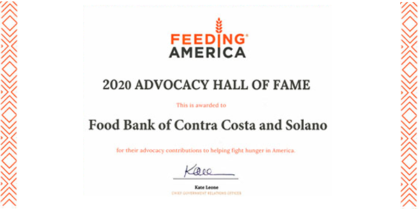Cassidie Bates’s Public Policy Advocacy Team is awarded the 2020 Advocacy Hall of Fame by Feeding America