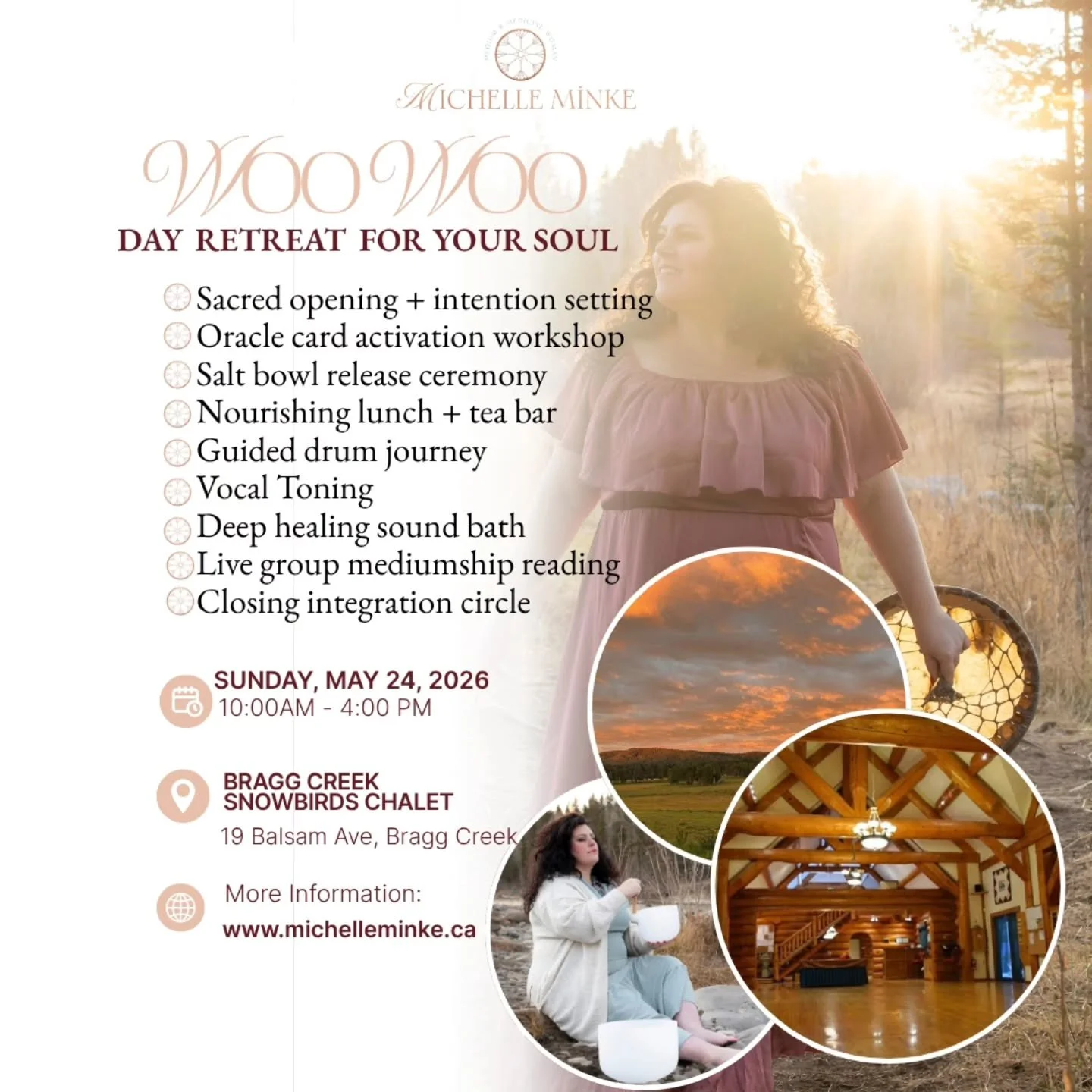 Woo Woo Day Retreat-  A day for you to connect to your spirit✨️

Sunday, May 24 - 10:00AM-4:00PM

Step away from the busy and into a day that&rsquo;s just for you.

This intimate day retreat is designed to help you slow down, reconnect with yourself,
