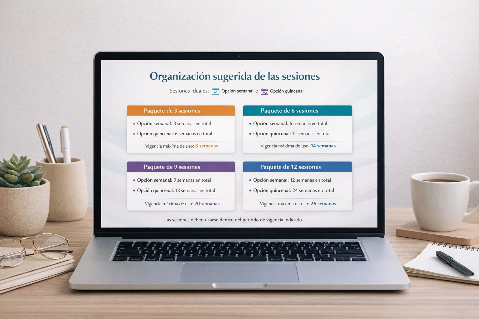 Paquetes de sesiones (opción de ahorro)
