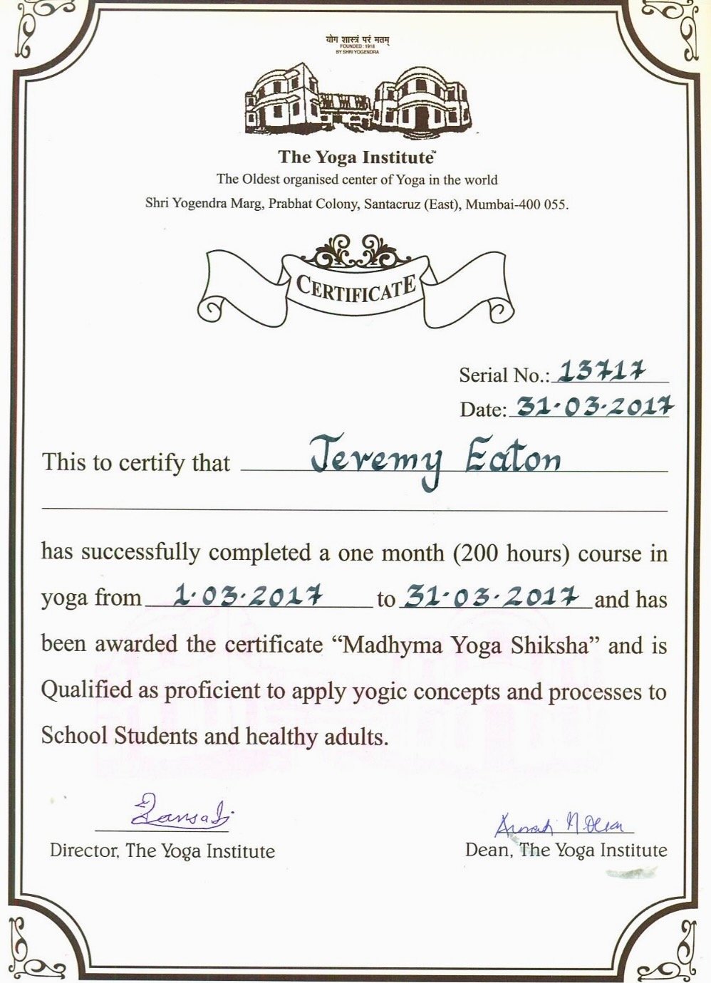 200 hour Yoga Certification