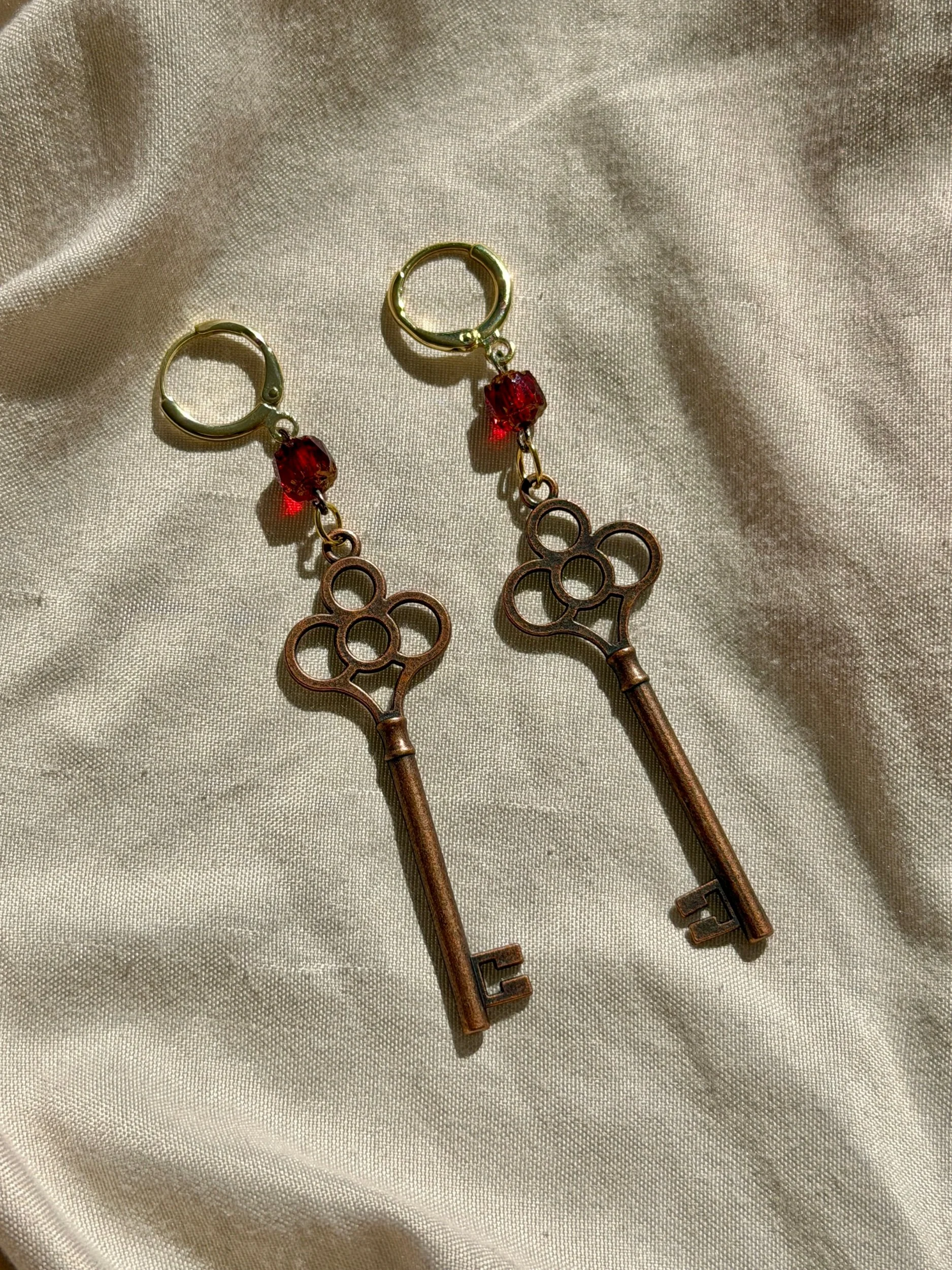 Key Huggie Earrings
