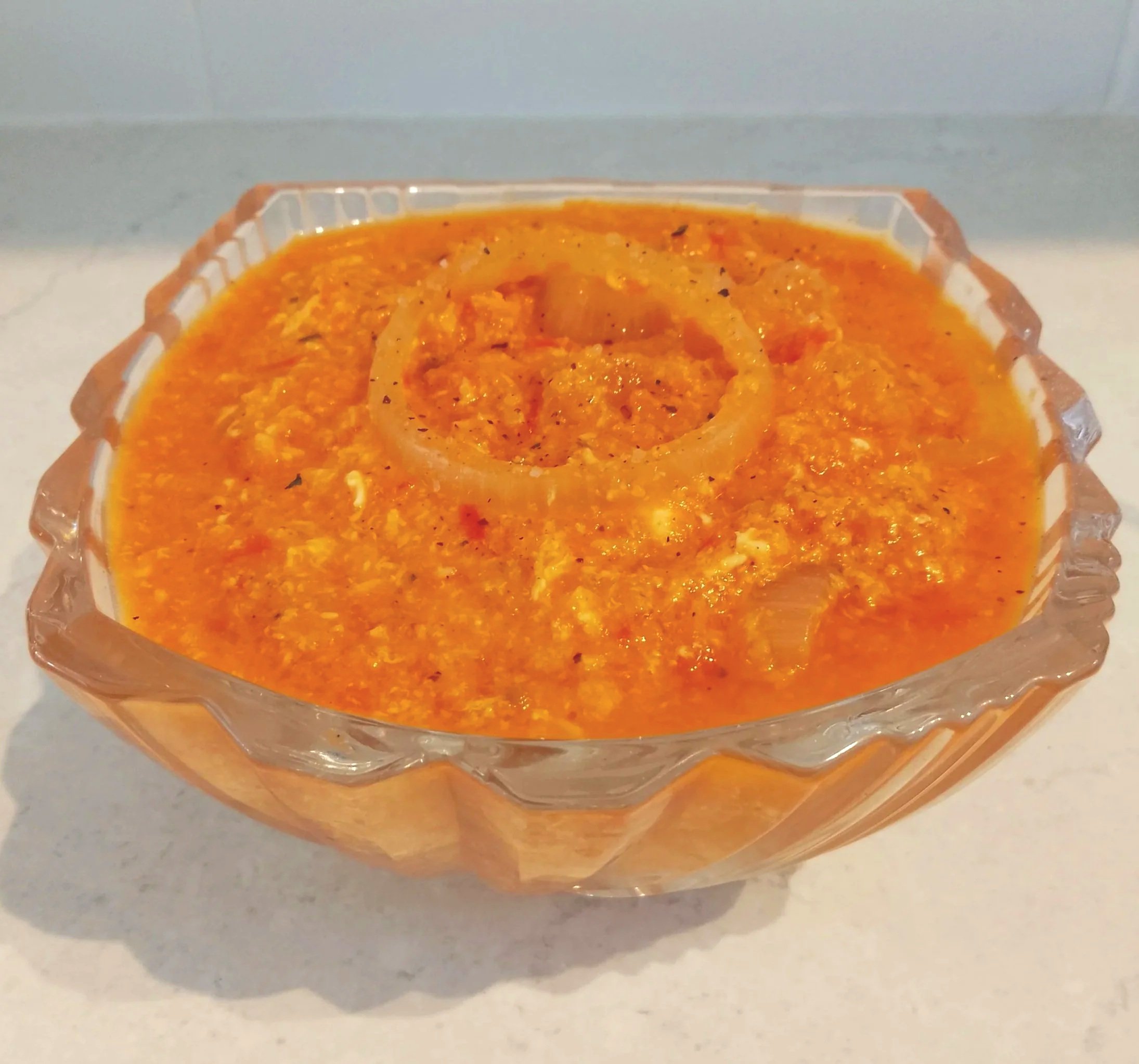 Roast Tomato, Onion &amp; Egg Ribbon Soup
