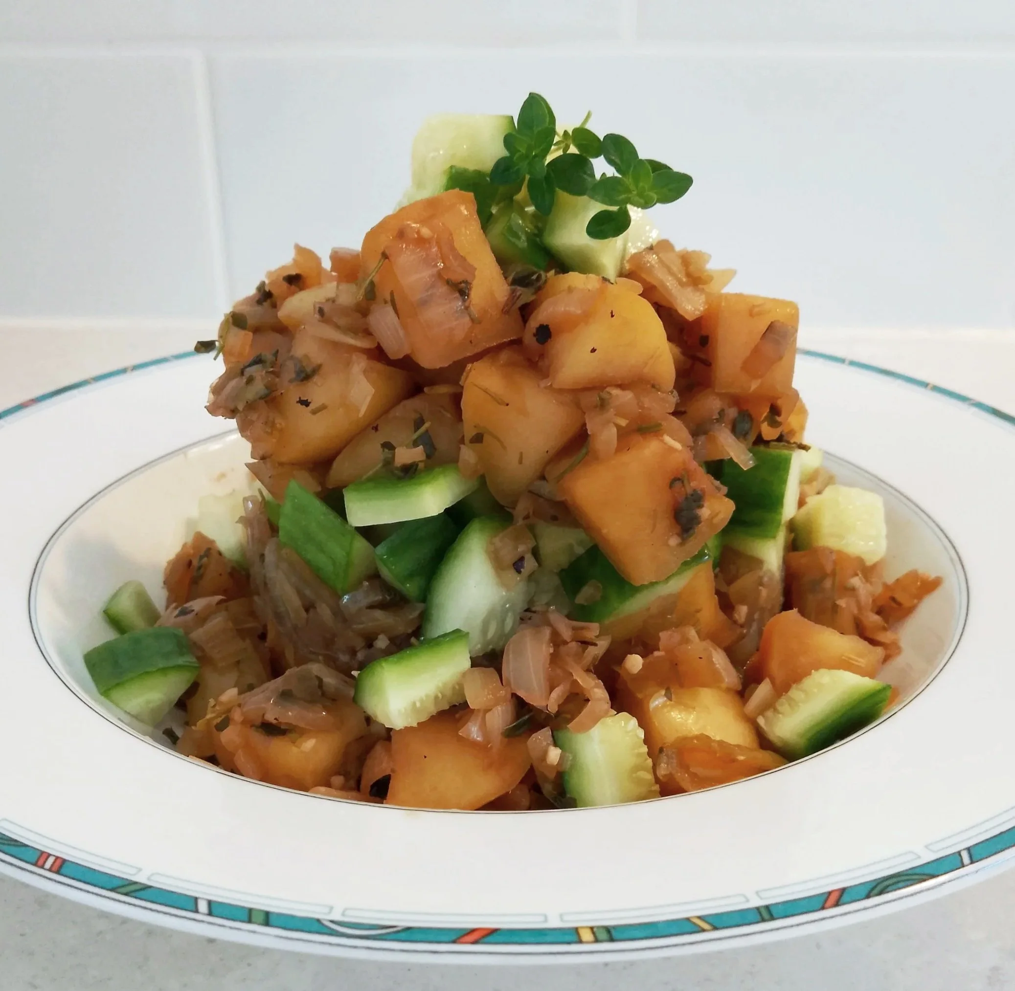 Warm Sage &amp; Onion Apples with Crunchy Cucumber