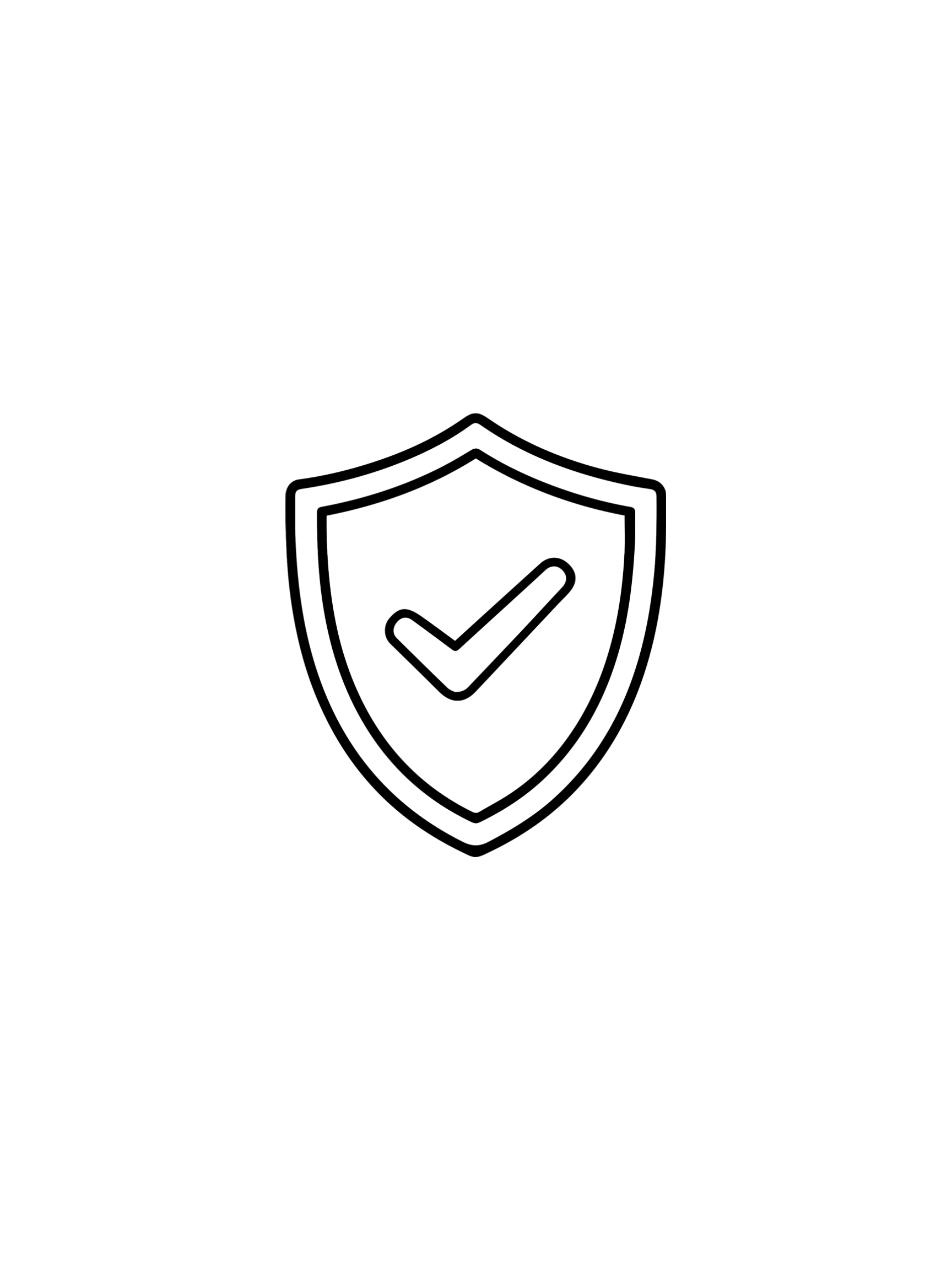 A digital illustration of a shield with a checkmark inside, symbolizing security or protection.