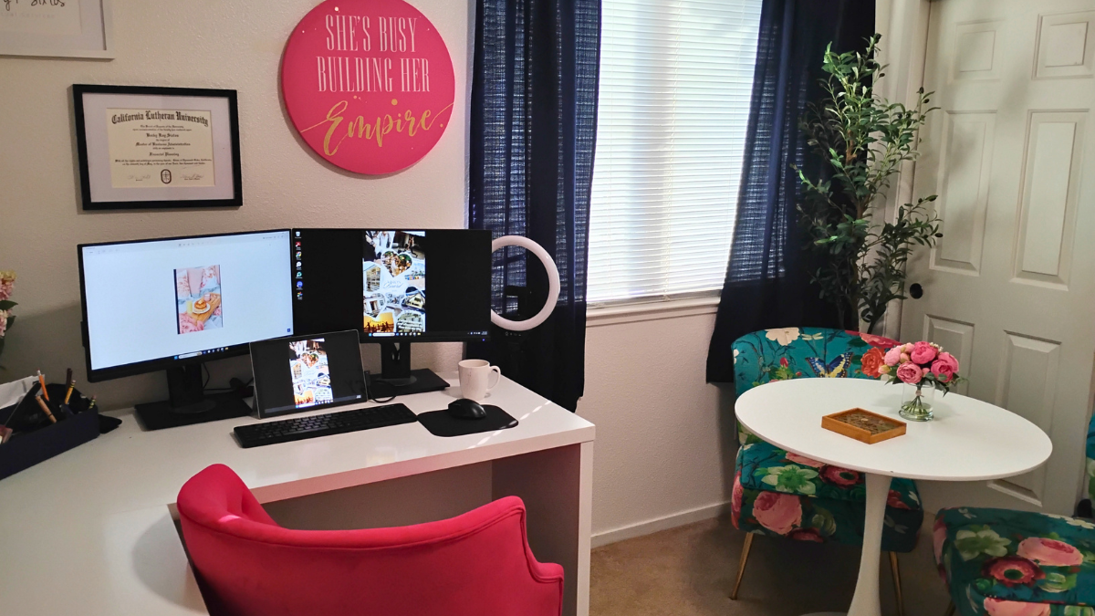 Home office setup favorites for creating a comfortable, organized work from home space.