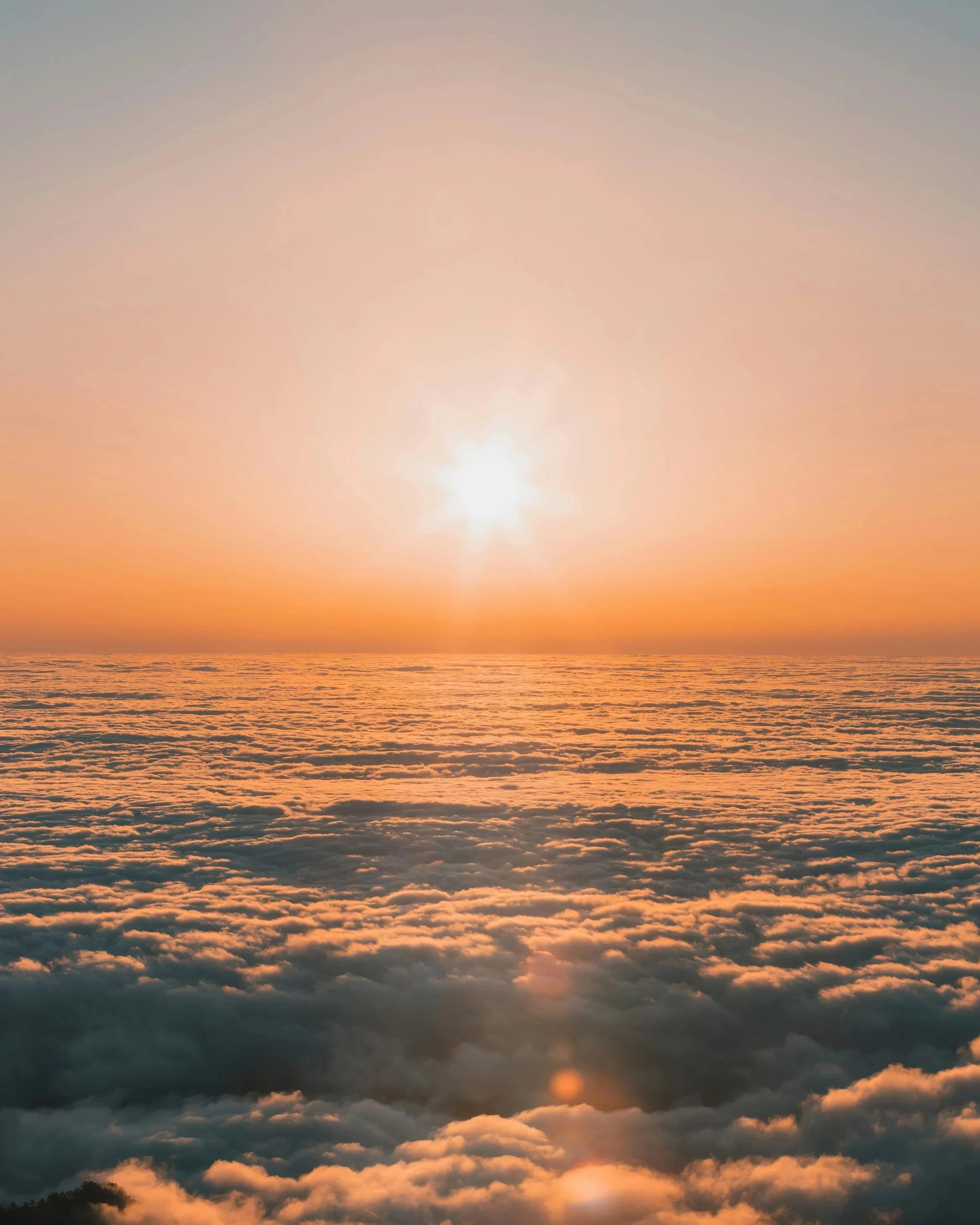 Sunrise over a sea of clouds