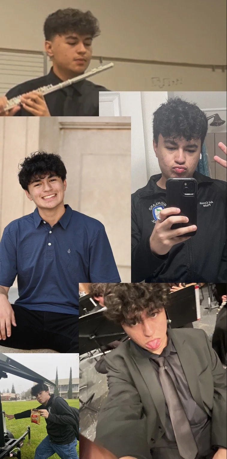 A small collage featuring various selfies of BrubbyBand founder Ari Cross
