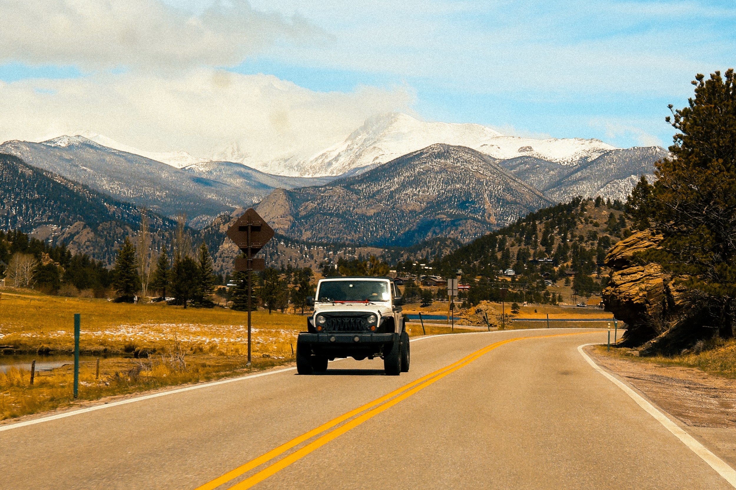 Highway 36 toward Estes Park, early spring. Canon R50
