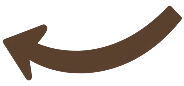 Brown curved arrow pointing to the left.