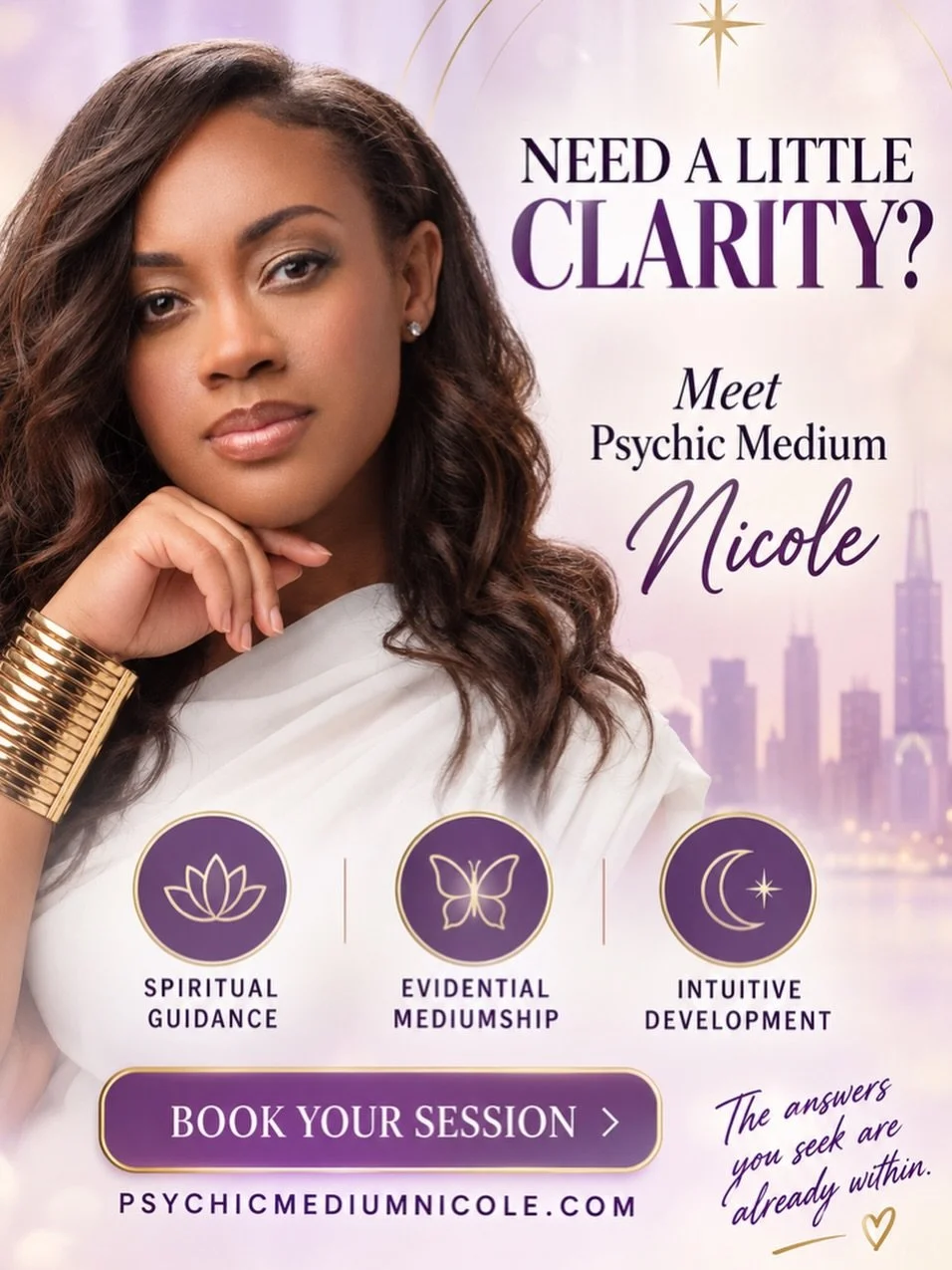 💜 Looking for clarity, guidance, or a deeper connection to your spiritual path?

📍Book your Session: psychicmediumnicole.com

#PsychicMediumNicole #PsychicReading #TarotReading #SpiritualGuidance