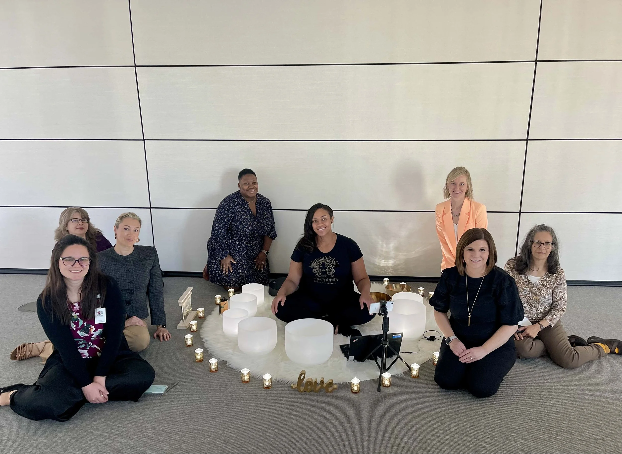 group corporate sound bath