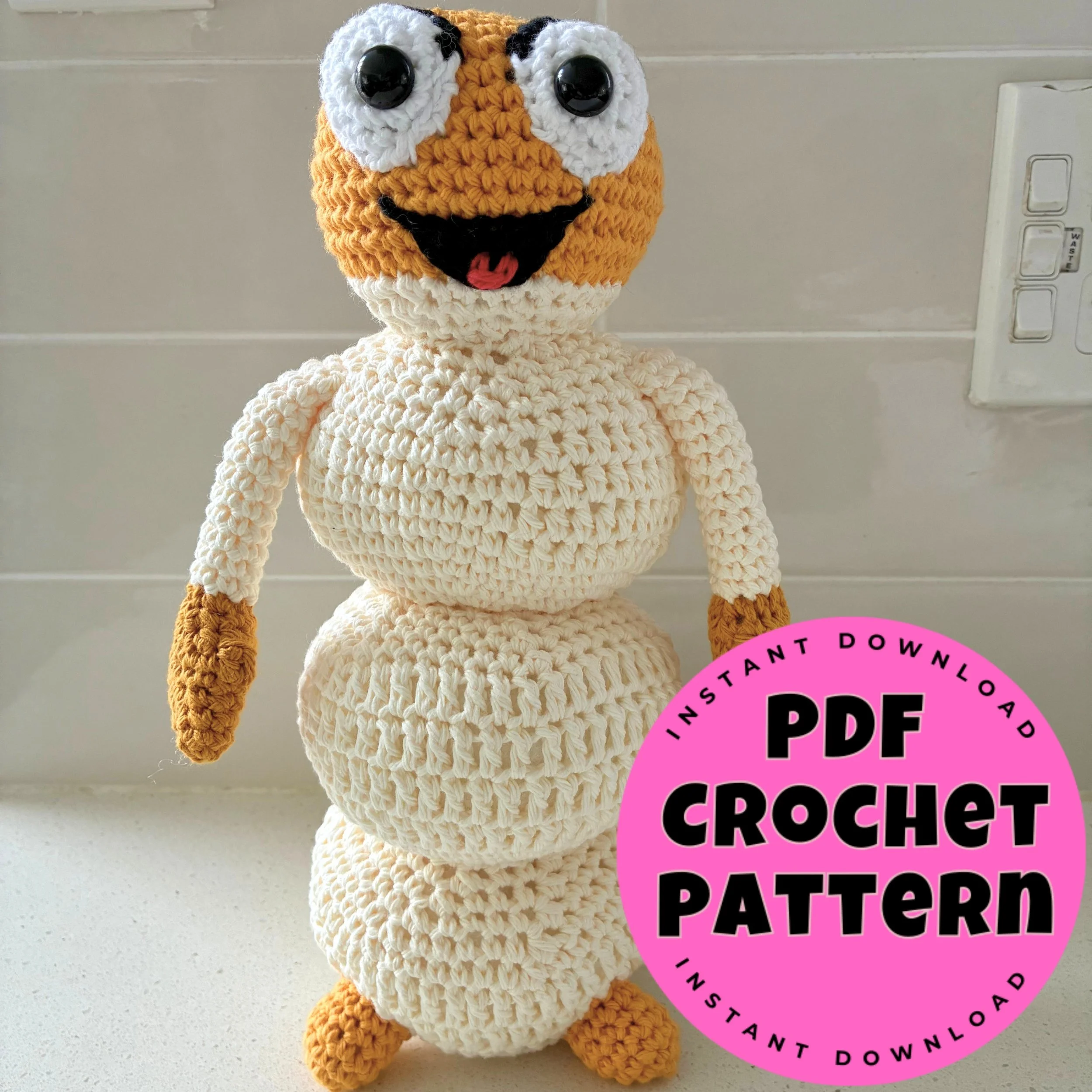 Holly the Huhu Grub Crochet Pattern